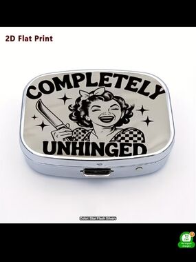 Completely Unhinged Silver Portable Pill Accessory Case